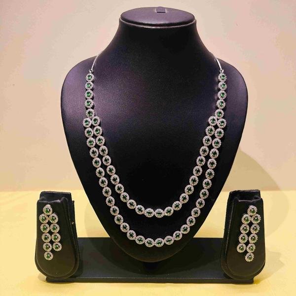 Plated & AD Studded Necklace Set